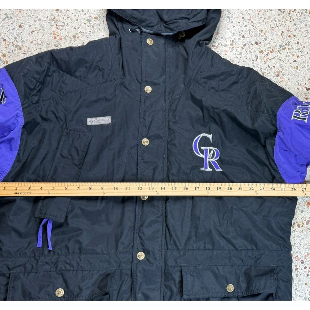 Columbia‎ MLB Vtg Colorado Rockies Fleece Lined Embroidered Hooded Jacket Size L